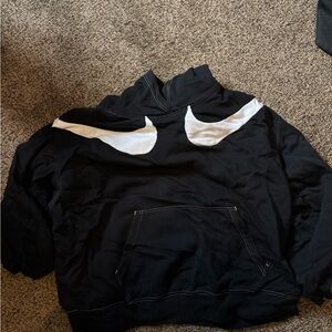 Nike Black Hoodie with White Swoosh